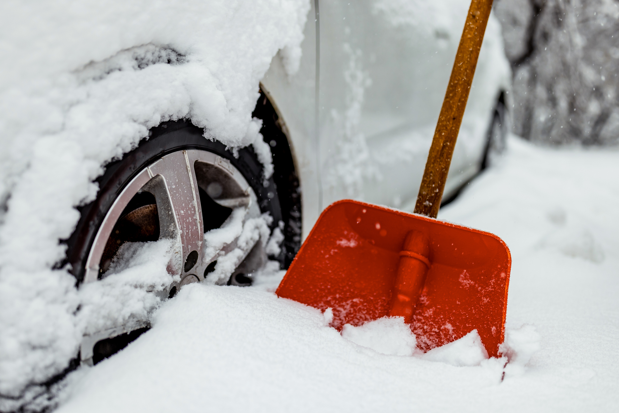 car stuck in snow